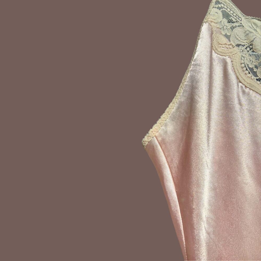 Farr West Mini Slip | Pink Satin Lace | Size M | Vintage - Picture 3 of 4
